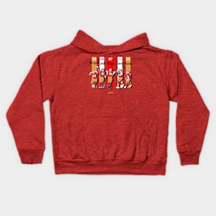 49ers : George kittle x Nick bosa x Deebo samuel x Brock Purdy x Christian mccaffrey Kids Hoodie